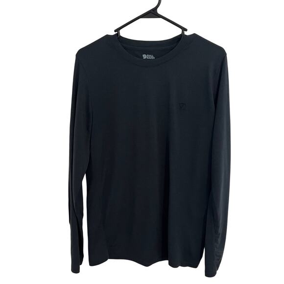 FJallraven Abisko Wool T Shirt Mens Medium Dark Gray Long Sleeve Hiking Outdoor - Picture 1 of 9